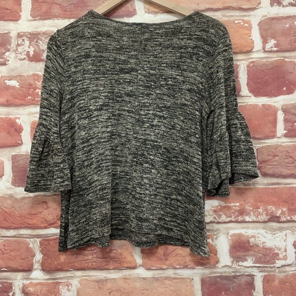 Anthropologie Caution To The Wind Top Women's Small Black Gray Knit Blouse - Picture 4 of 8